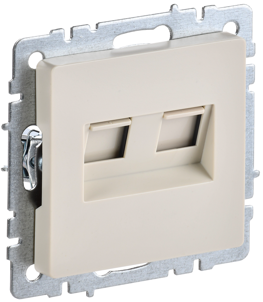 Розетка компьютерная двойная RJ45 кат.5E РК10-2-БрКр бежевый BRITE ИЭК