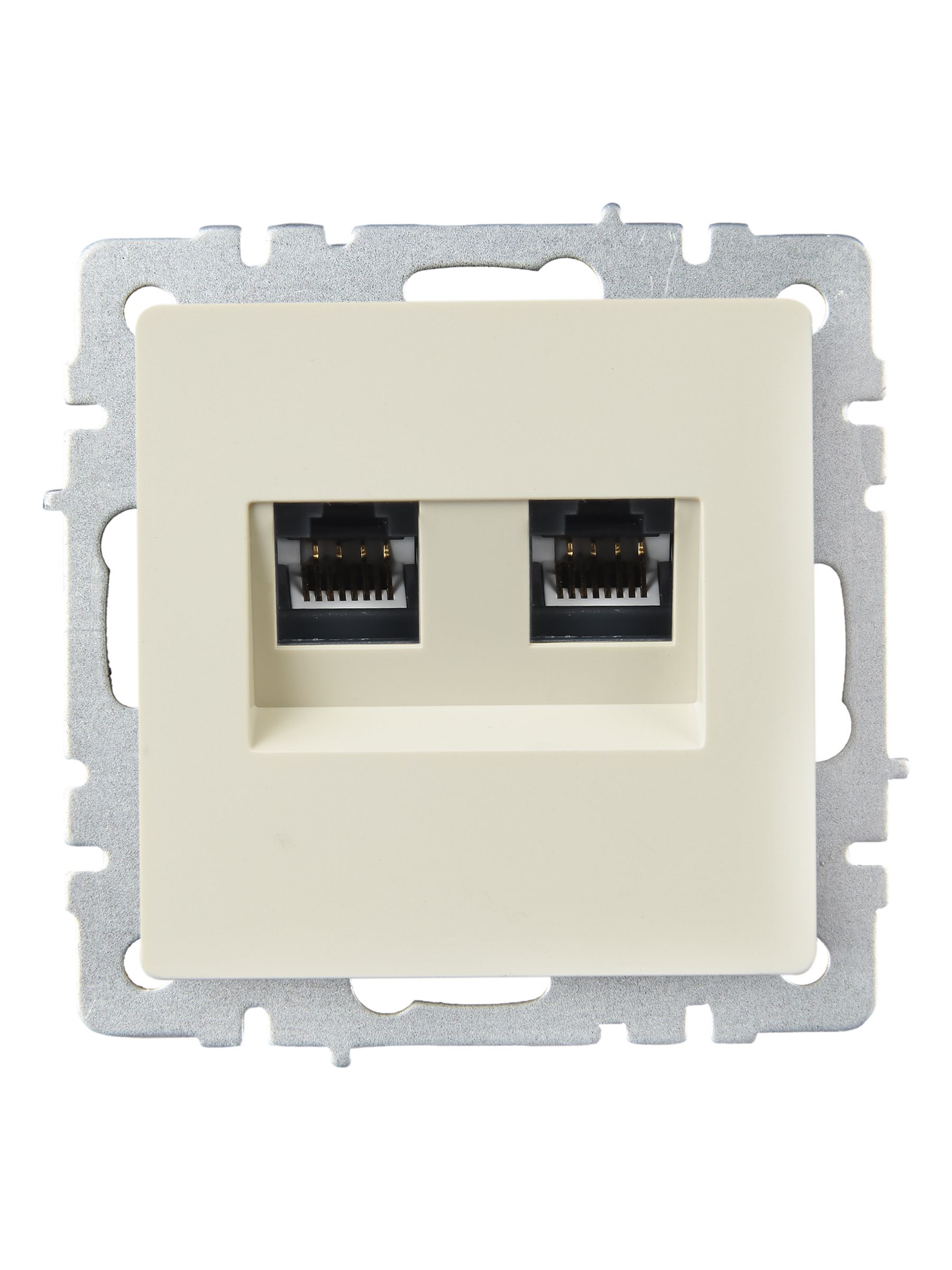 Розетка компьютерная двойная RJ45 кат.5E РК10-2-БрКр бежевый BRITE ИЭК