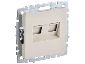 BRITE Розетка компьютерная двойная RJ45 кат.5E РК10-2-БрКр бежевый ИЭК