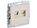 Розетка компьютерная двойная RJ45 кат.5E РК10-2-БрКр бежевый BRITE ИЭК