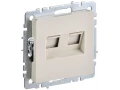 Розетка компьютерная двойная RJ45 кат.5E РК10-2-БрКр бежевый BRITE ИЭК
