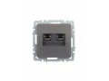 Розетка компьютерная двойная RJ45 кат.5E РК10-2-БрС сталь BRITE ИЭК