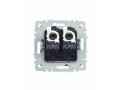 Розетка компьютерная двойная RJ45 кат.5E РК10-2-БрС сталь BRITE ИЭК