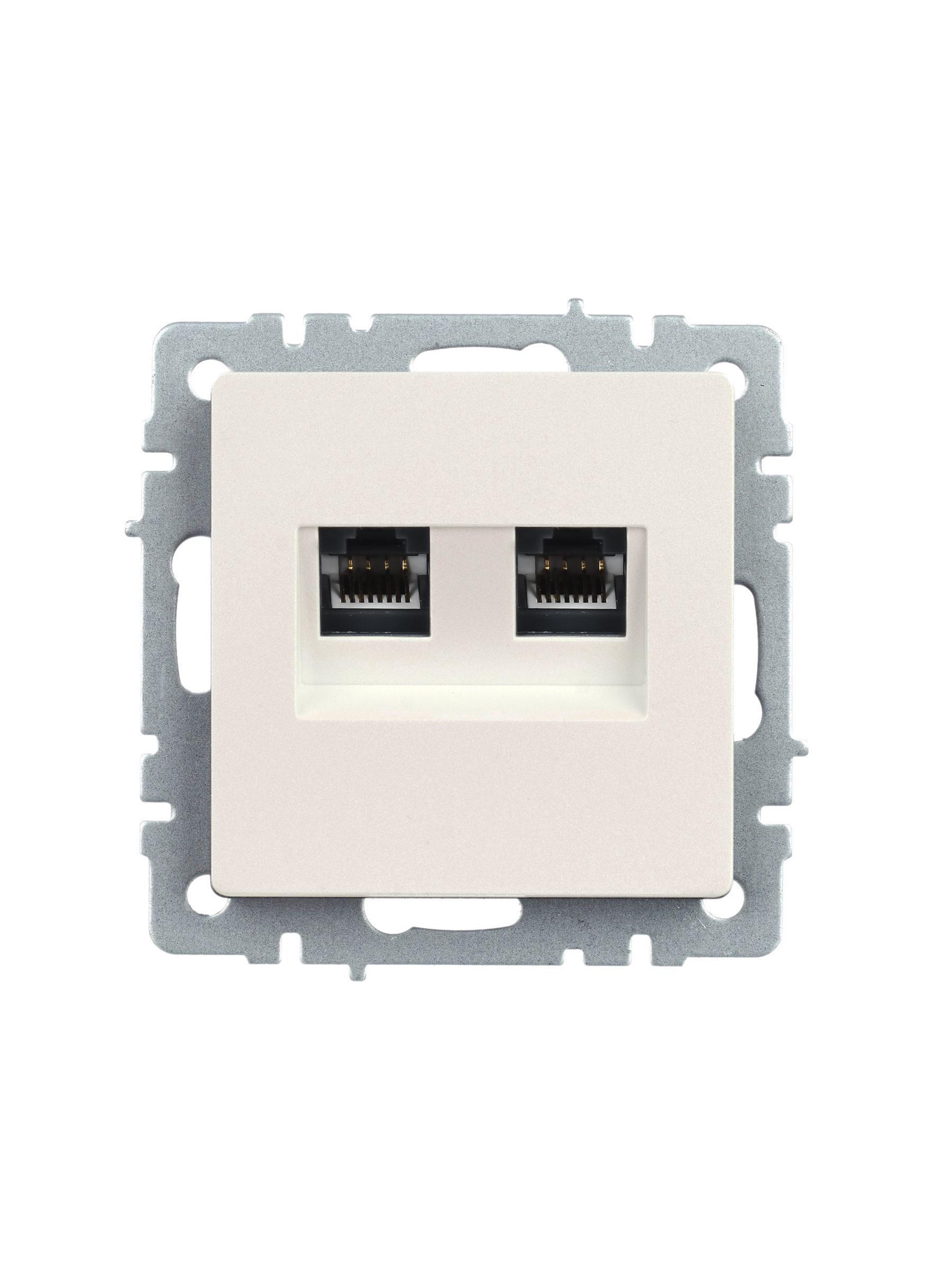 Розетка компьютерная двойная RJ45 кат.5E РК10-2-БрЖ жемчуг BRITE ИЭК