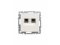 Розетка компьютерная двойная RJ45 кат.5E РК10-2-БрЖ жемчуг BRITE ИЭК