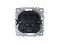 BRITE Розетка 1-местная с заземлением с защитными шторками 16А с USB A+A 5B 2,1A  РЮш10-1-БрС сталь  IEK