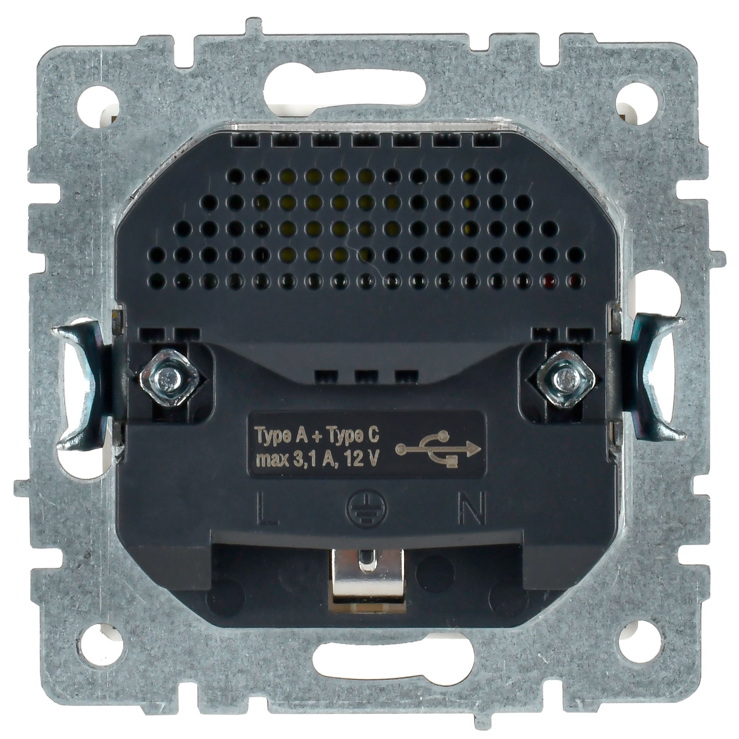 BRITE Розетка 1-местная с заземлением с защитными шторками 16А с USB A+C 18Вт РЮш11-1-БрБ белый ИЭК