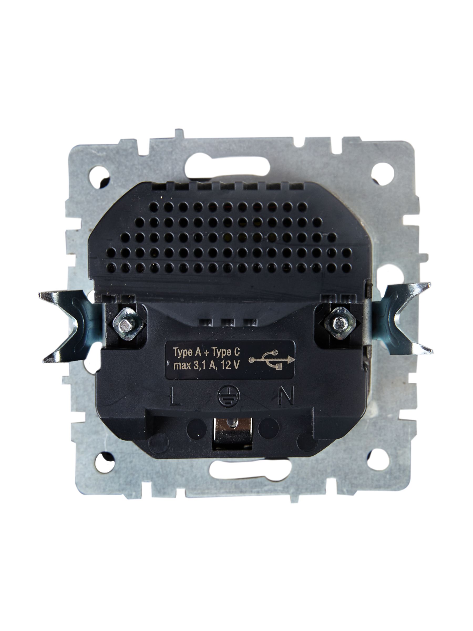 BRITE Розетка 1-местная с заземлением с защитными шторками 16А с USB A+C 18Вт РЮш11-1-БрЖ жемчуг ИЭК