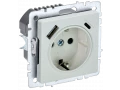 BRITE Розетка 1-местная с заземлением с защитными шторками 16А с USB A+C 18Вт РЮш11-1-БрЖ жемчуг ИЭК