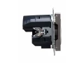 BRITE Розетка 1-местная с заземлением с защитными шторками 16А с USB A+C 18Вт РЮш11-1-БрС сталь ИЭК