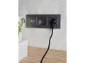 BRITE Розетка 1-местная с заземлением с защитными шторками 16А с USB A+C 18Вт РЮш11-1-БрС сталь ИЭК