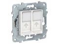 UN розетка RJ45, двойная, кат.6 UTP белый /NU542418/