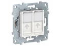 UN розетка RJ45, двойная, кат.6 UTP белый /NU542418/