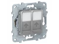 UN розетка RJ45, двойная, кат.6 UTP алюмин /NU542430/