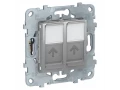 UN розетка RJ45, двойная, кат.6 UTP алюмин /NU542430/