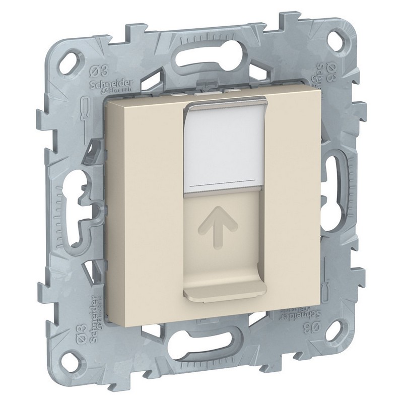 UN розетка RJ45, одиночная, кат.6 UTP антр /NU541554/