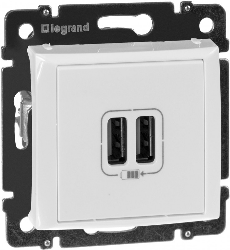 Розетка 2 USB белый VLN /770470/