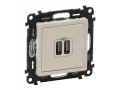 Розетка 2х USB зарядка VLN-I слоновая кость /753512/