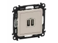 Розетка 2х USB зарядка VLN-I слоновая кость /753512/