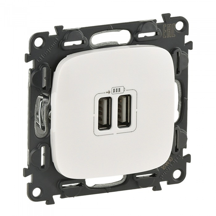 Розетка 2*USB зарядка VLN-a белый/754995/