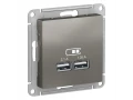 Розетка USB А+А, 5В/2,1А механизм, Сталь,/ATN000933/