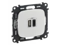 Розетка 2*USB А+С зарядка 3А VLN A белый /754965/
