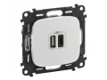 Розетка 2*USB А+С зарядка 3А VLN A белый /754965/
