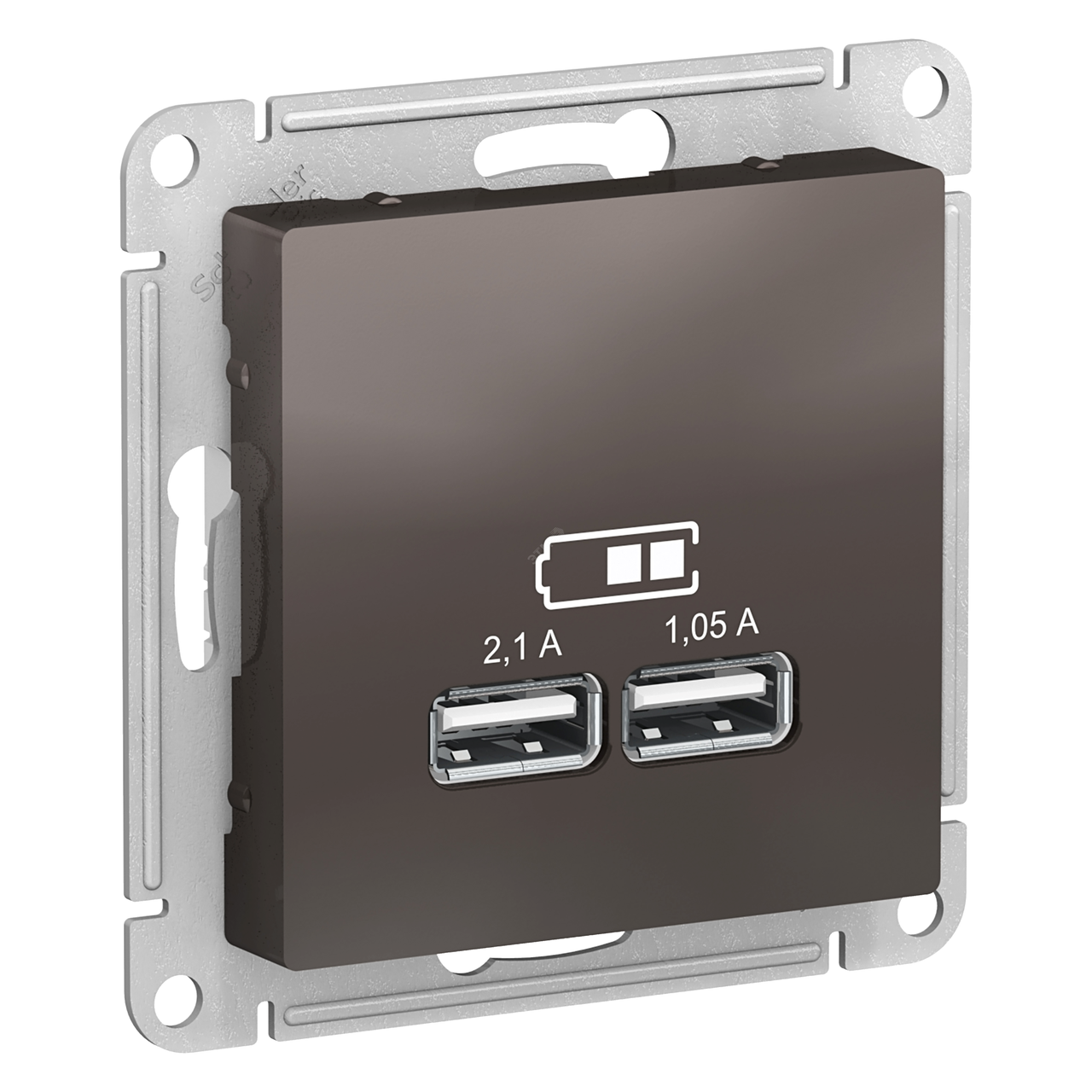 Розетка USB А+А, 5В/2,1А механизм, Мокко /ATN000633/