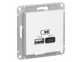Розетка USB А+С, механизм, Белый, /ATN000139/