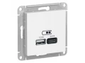 Розетка USB А+С, механизм, Белый, /ATN000139/