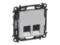 Розетка2х RJ45 Cat5e UTP VLN-I алюминий /753641/
