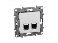 Розетка 2ХRJ45 к.6 UTP белый ETIKA /672254/