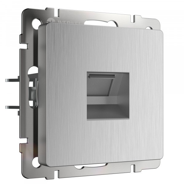 Розетка Ethernet RJ-45 /W1181009 (серебряный рифленый)