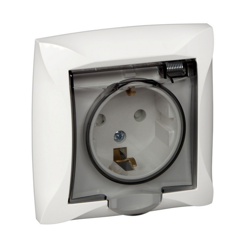 Розетка WDE000148 скрытой установки с ЗК со шторкой IP44 Wessen