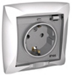 Розетка WDE000148 скрытой установки с ЗК со шторкой IP44 Wessen