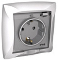 Розетка WDE000148 скрытой установки с ЗК со шторкой IP44 Wessen