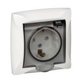 Розетка WDE000148 скрытой установки с ЗК со шторкой IP44 Wessen
