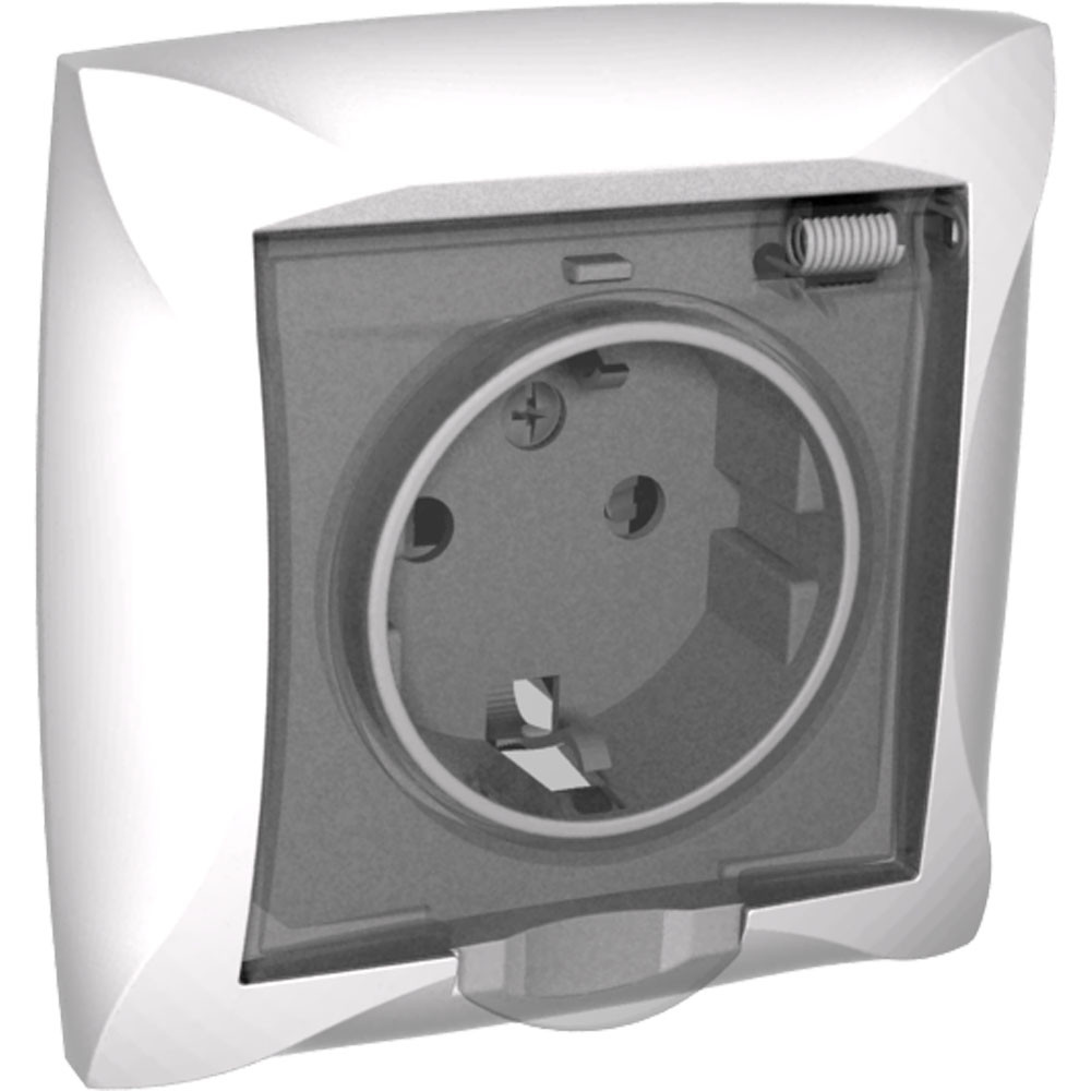 Розетка WDE000148 скрытой установки с ЗК со шторкой IP44 Wessen