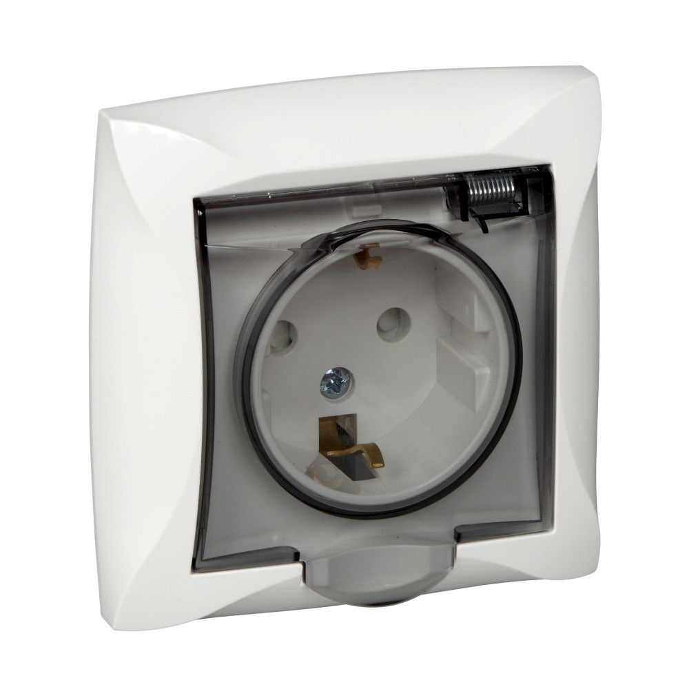 Розетка WDE000148 скрытой установки с ЗК со шторкой IP44 Wessen