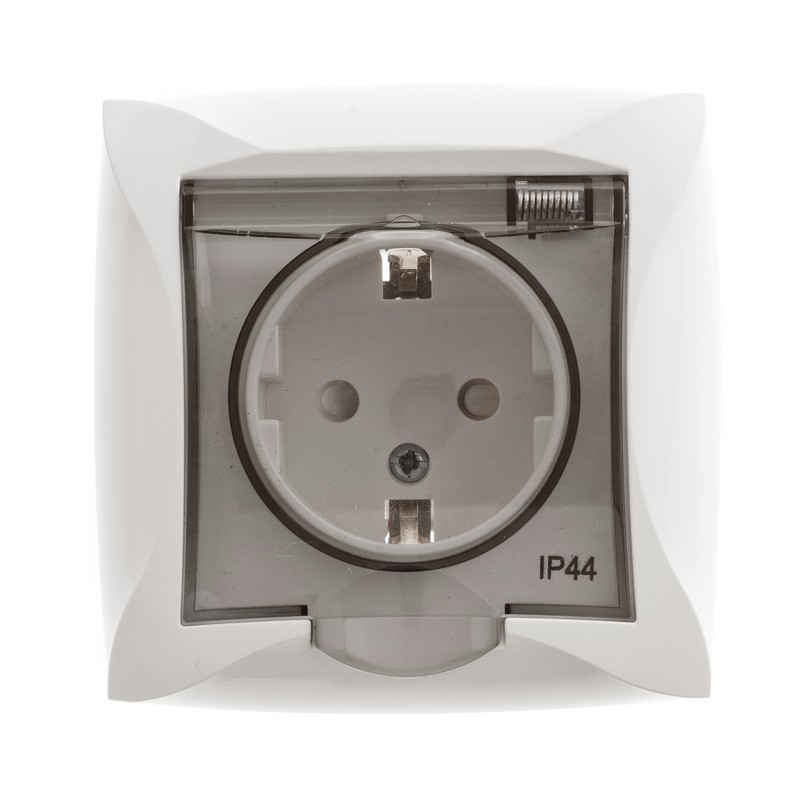 Розетка WDE000148 скрытой установки с ЗК со шторкой IP44 Wessen