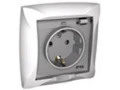 Розетка WDE000148 скрытой установки с ЗК со шторкой IP44 Wessen