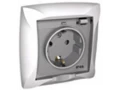Розетка WDE000148 скрытой установки с ЗК со шторкой IP44 Wessen