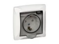 Розетка WDE000148 скрытой установки с ЗК со шторкой IP44 Wessen