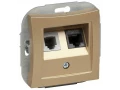 Розетка двойная RJ11+RJ45 кат.5Е Шампань WDE000485 Wessen