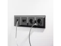 Розетка двойная Ethernet RJ-45 /W1182208 (черный матовый)