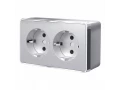 Розетка двойная с заземлением Gallant /W5072106 (серебряный)