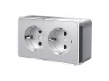 Розетка двойная с заземлением Gallant /W5072106 (серебряный)