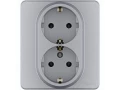 Розетка двойная 2x2К+З INSPIRIA, алюминий /673752/