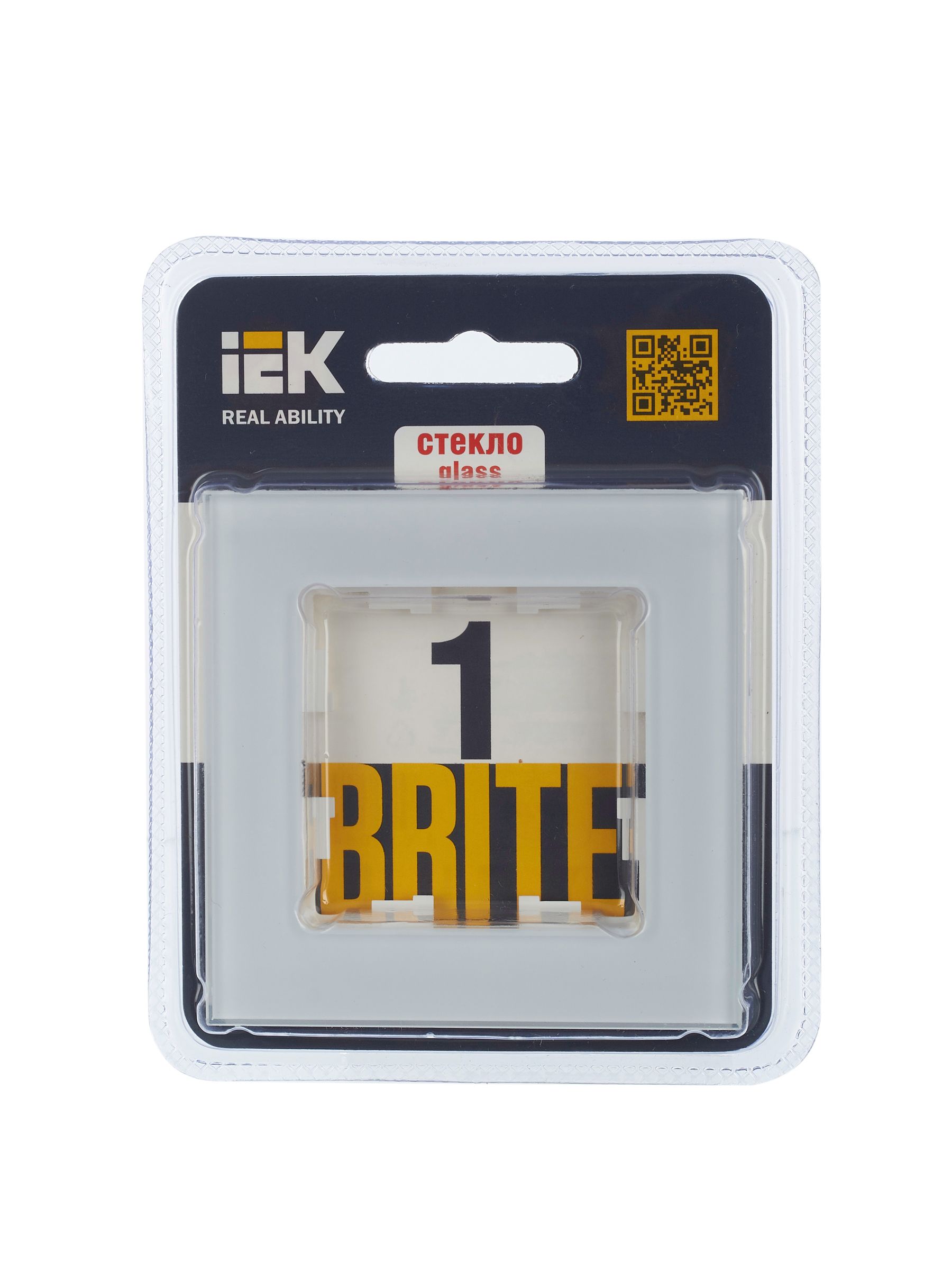 BRITE Рамка 1-местная РУ-1-2-БрБ стекло белый ИЭК