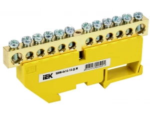 Шина PE 'земля' на DIN-изоляторе ШНИ-8х12-12-Д-Ж ИЭК